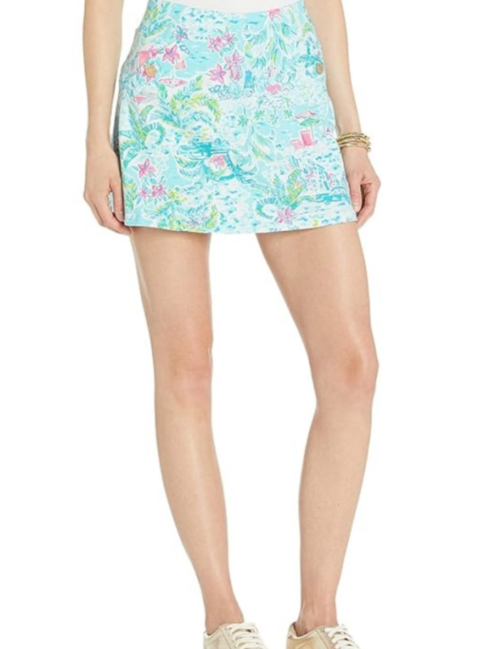 lilly pulitzer skorts Womens size Medium Madison Floral Print pull on Shorts - Picture 1 of 13